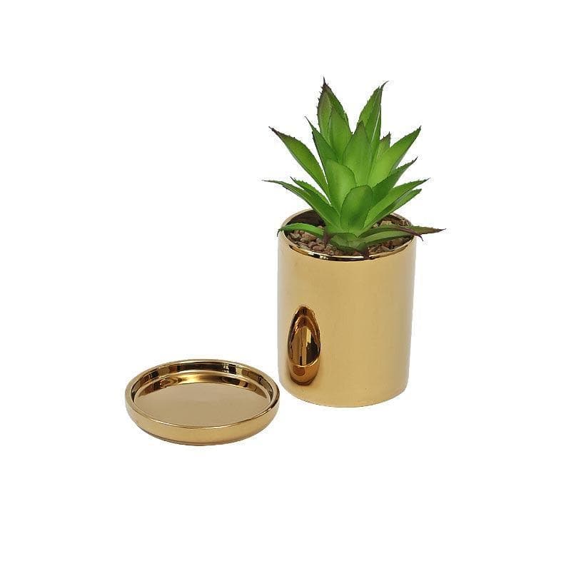 Artificial Plants - Faux Aloe Vera In Pot With Coaster (19.5 cms) - Small