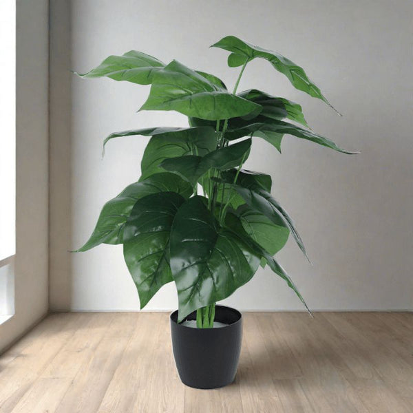 Artificial Plants - Faux Anthurium Silk Plant With Pot - 2.13 ft