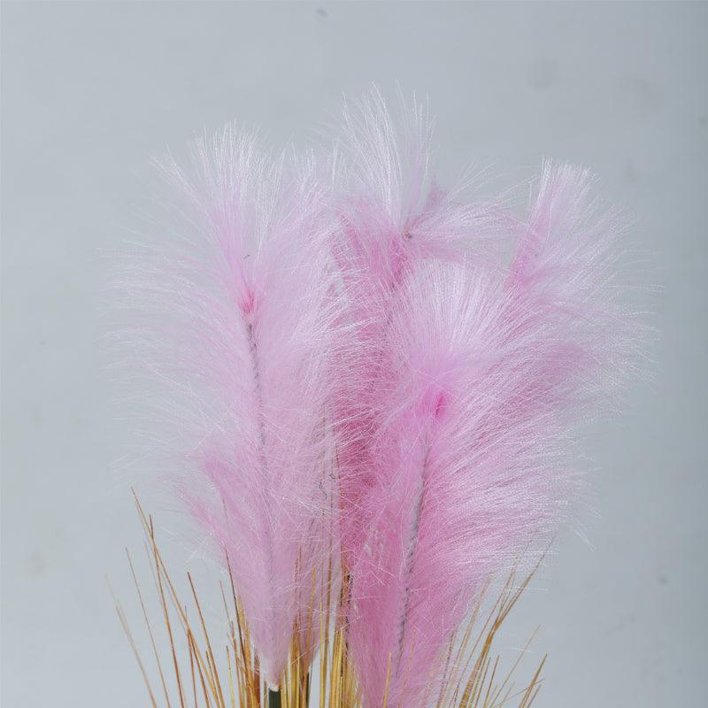 Artificial Plants - Faux Baby Pink Grass With Pot - 2.95 ft