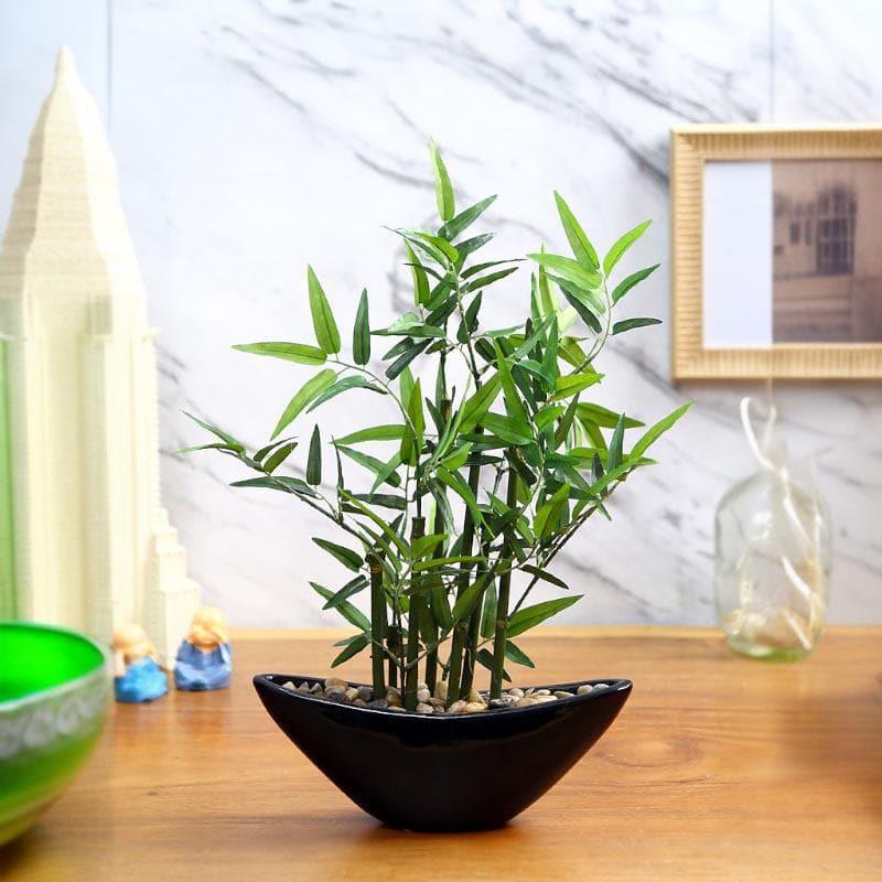 Artificial Plants - Faux Bamboo Bonsai In Tray Pot - 35 cms