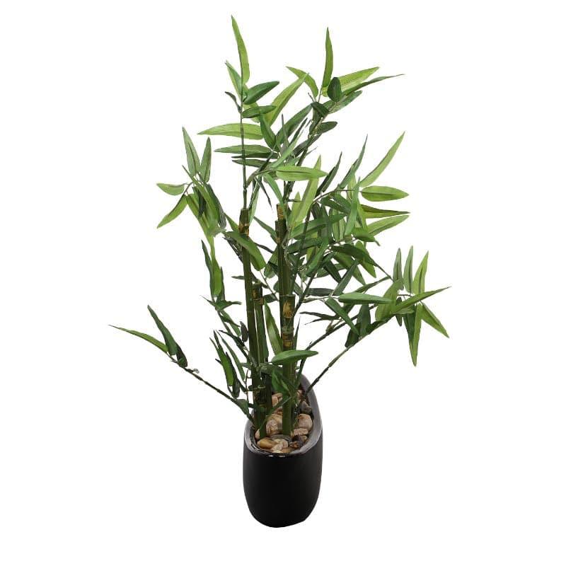 Buy Faux Bamboo Bonsai In Tray Pot - 35 cms Artificial Plants from Vaaree