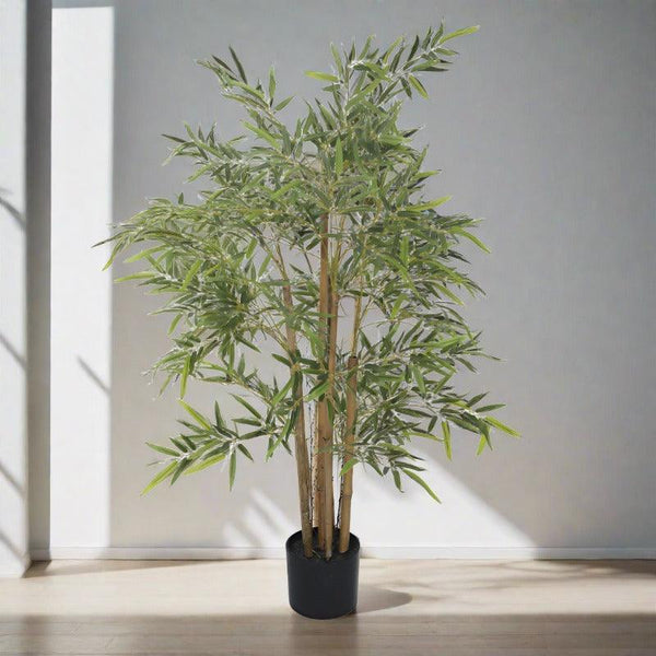 Artificial Plants - Faux Bamboo Plant With Pot (3.94 ft) - Light Green