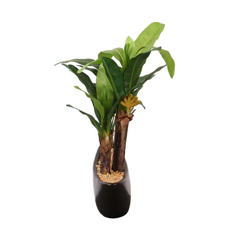 Buy Faux Banana Bonsai In Bowl Pot - 28 cms Artificial Plants from Vaaree