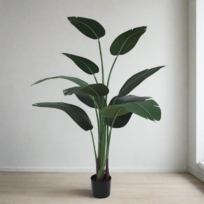Artificial Plants - Faux Banana Musa Plant With Pot - 4.92 ft