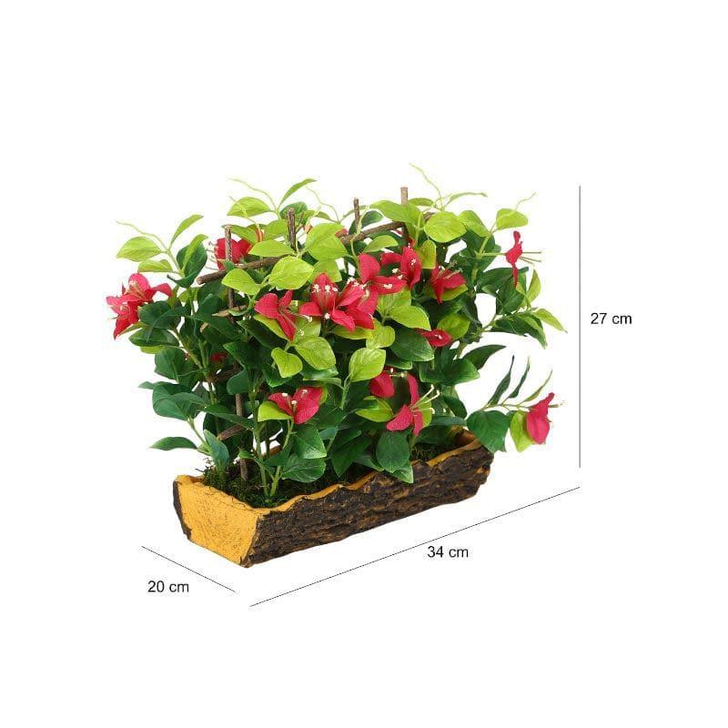 Artificial Plants - Faux Bougainvillea Bonsai in Plastic Pot (27 cms) - Fuschia