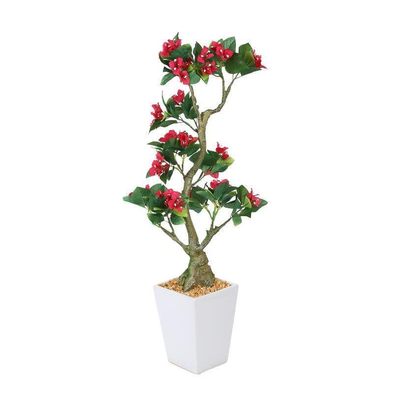 Buy Tall Faux Bougainvillea Bonsai (59 cms) - Red Artificial Plants from Vaaree