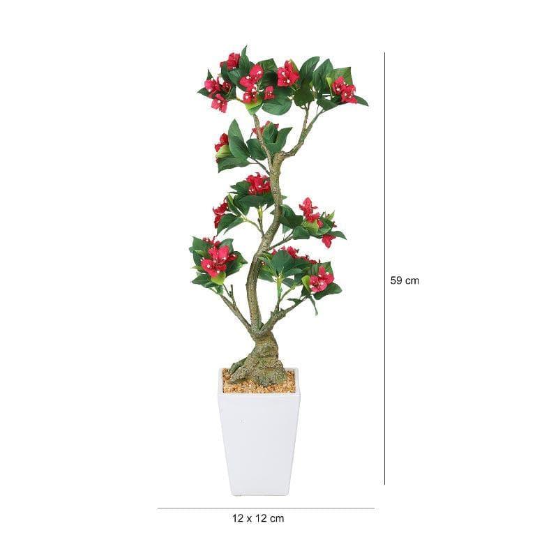 Buy Tall Faux Bougainvillea Bonsai (59 cms) - Red Artificial Plants from Vaaree