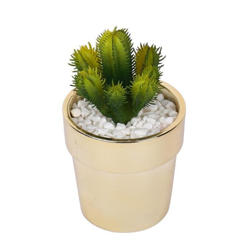 Artificial Plants - Faux Cacti In Ceramic Pot - 19 cms