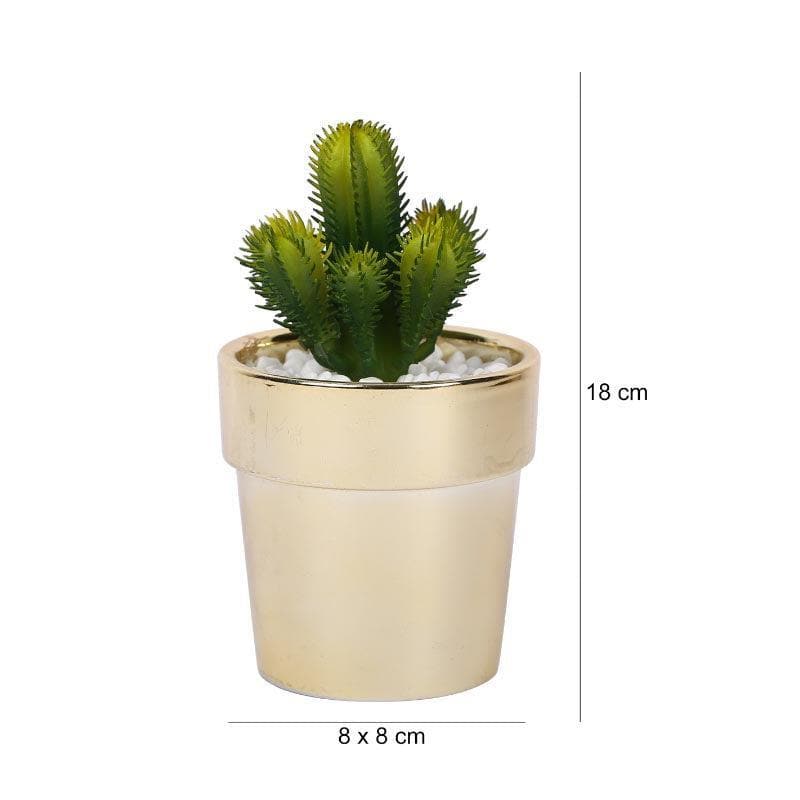 Artificial Plants - Faux Cacti In Ceramic Pot - 19 cms