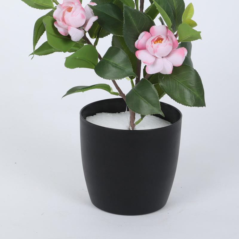 Buy Faux Camelia Rose Plant With Pot (34 cms) - Pink Artificial Plants from Vaaree