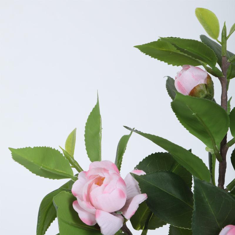 Buy Faux Camelia Rose Plant With Pot (34 cms) - Pink Artificial Plants from Vaaree