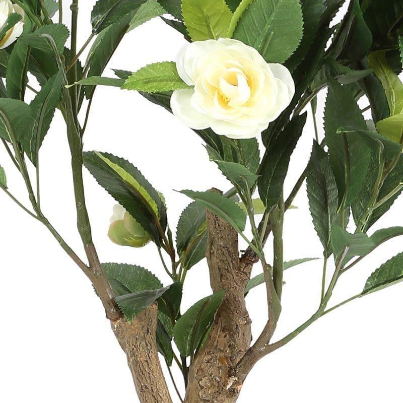 Artificial Plants - Faux Camellia Bonsai In Ceramic Pot (59 cms) - White