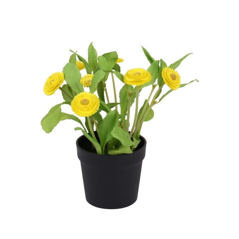 Buy Faux Daisy Bonsai In Plastic Pot (25 cms) - Yellow Artificial Plants from Vaaree