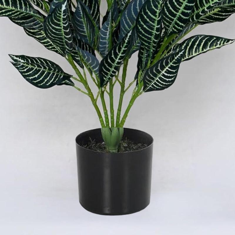 Artificial Plants - Faux Deco Rubber Plant With Pot - 2.79 ft