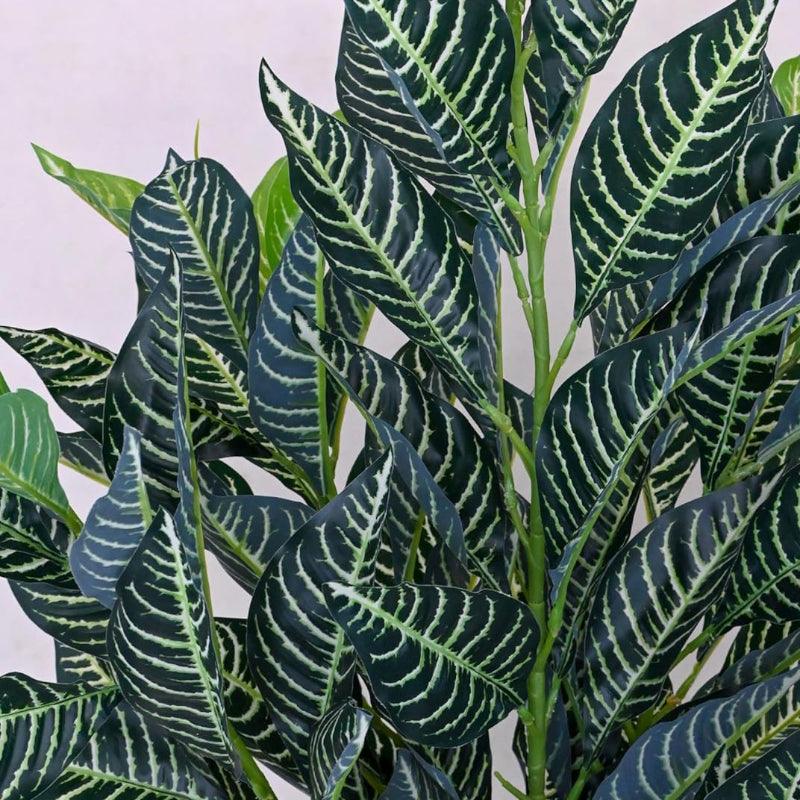 Artificial Plants - Faux Deco Rubber Plant With Pot - 2.79 ft