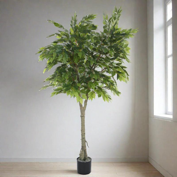 Artificial Plants - Faux Ficus Plant With Pot - 5.91 ft