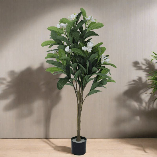 Artificial Plants - Faux Frangipani Plant With Pot - 3.94 ft