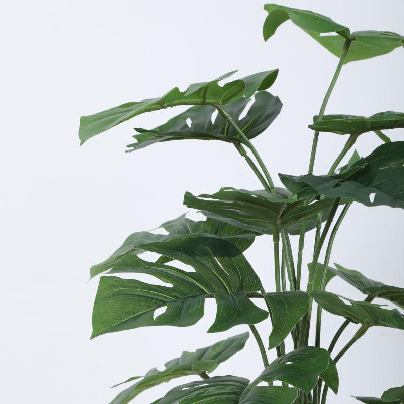 Artificial Plants - Faux Fringe Monstera Plant With Pot - 2.13 ft