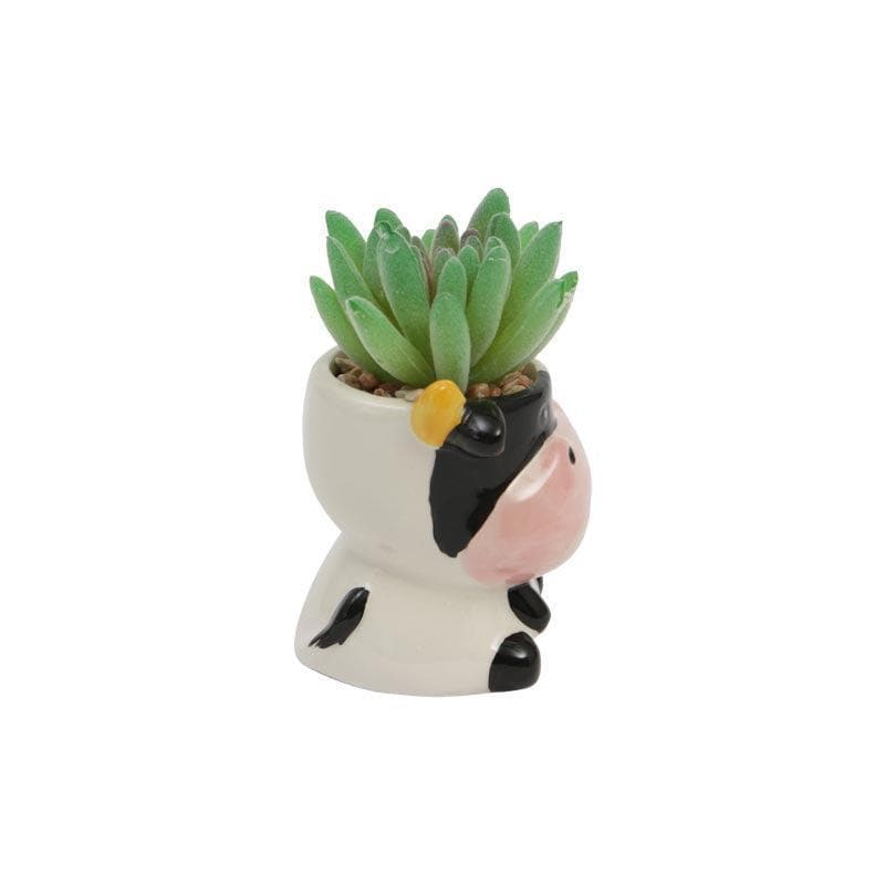 Buy Faux Gasteria In Cow Face Pot - 11.5 cms Artificial Plants from Vaaree