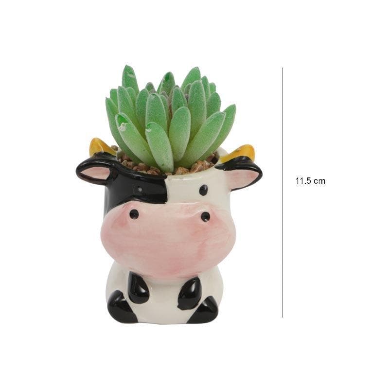 Buy Faux Gasteria In Cow Face Pot - 11.5 cms Artificial Plants from Vaaree