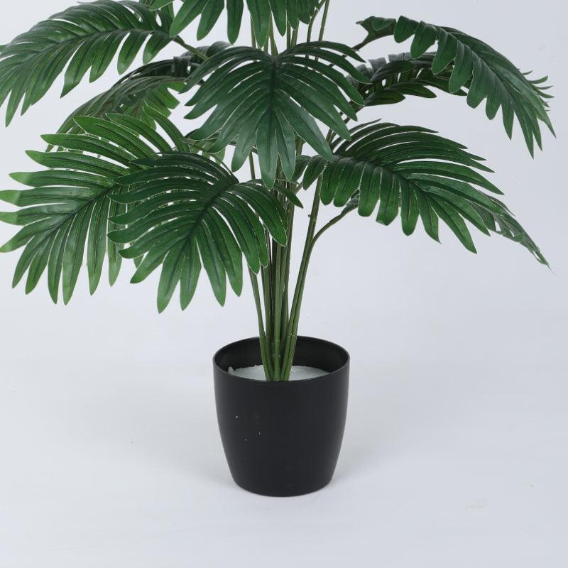Artificial Plants - Faux Green Areca Palm Plant With Pot - 2.79 ft