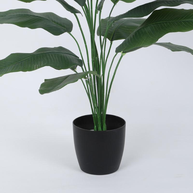 Artificial Plants - Faux Green Banana Plant With Pot - 2.62 ft