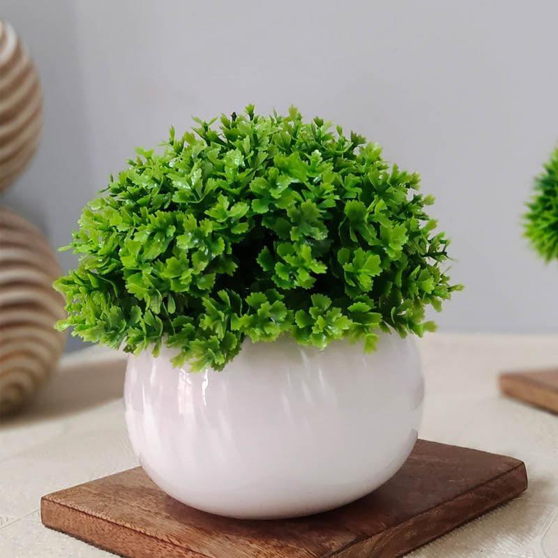 Artificial Plants - Faux Green Bush (9 cms) - Set Of Four