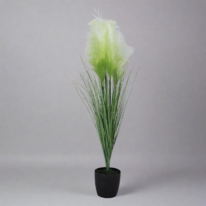 Artificial Plants - Faux Green Grass With Pot - 2.95 ft