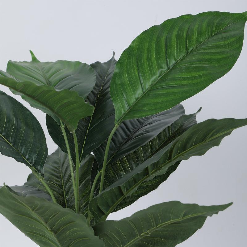 Artificial Plants - Faux Green Taro Plant With Pot - 2.13 ft