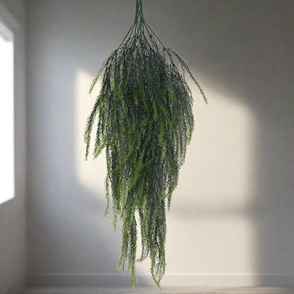 Artificial Plants - (Dark Green) Faux Hanging Antler Leaf (2.62 ft) - Set Of Two