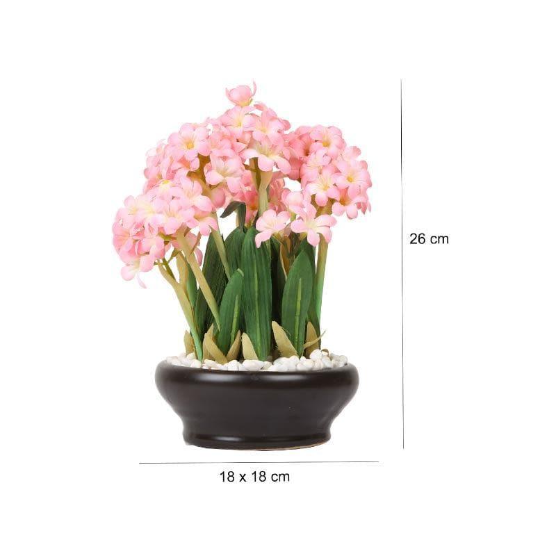 Buy Faux Hyacinth Bonsai In Ceramic Pot (26 cms) - Baby Pink Artificial Plants from Vaaree