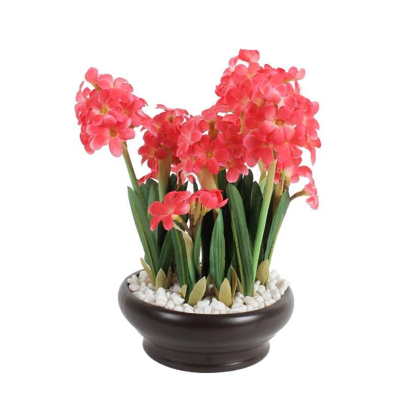 Buy Faux Hyacinth Bonsai In Ceramic Pot (26 cms) - Pink Artificial Plants from Vaaree