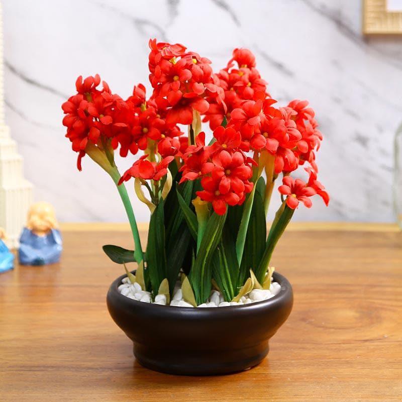 Buy Faux Hyacinth Bonsai In Ceramic Pot (26 cms) - Red Artificial Plants from Vaaree