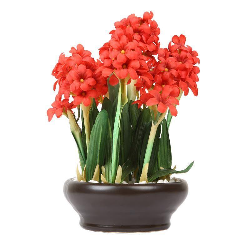 Buy Faux Hyacinth Bonsai In Ceramic Pot (26 cms) - Red Artificial Plants from Vaaree