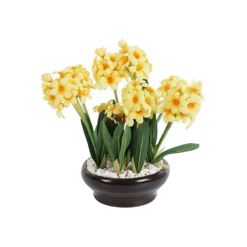 Artificial Plants - Faux Hyacinth Bonsai In Ceramic Pot (26 cms) - Yellow
