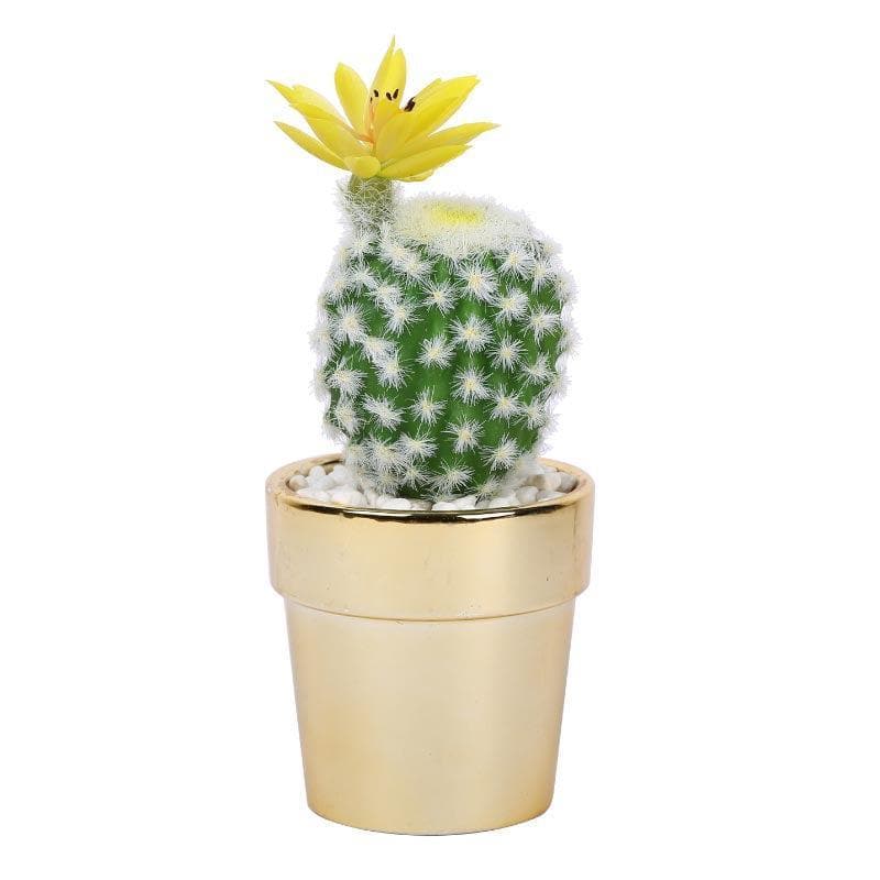 Artificial Plants - Faux Large Cacti In Ceramic Pot - 14 cms