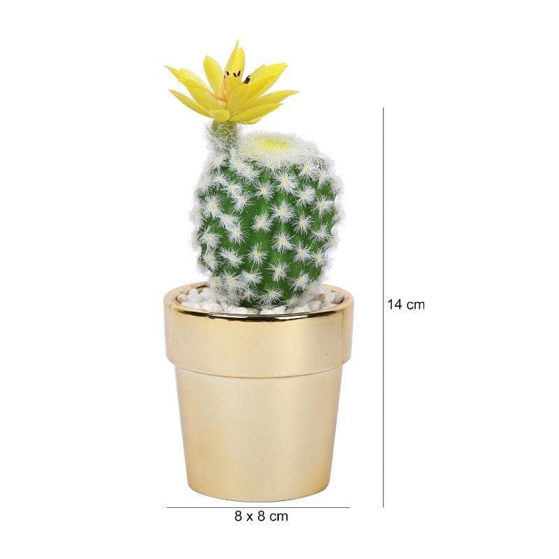 Artificial Plants - Faux Large Cacti In Ceramic Pot - 14 cms