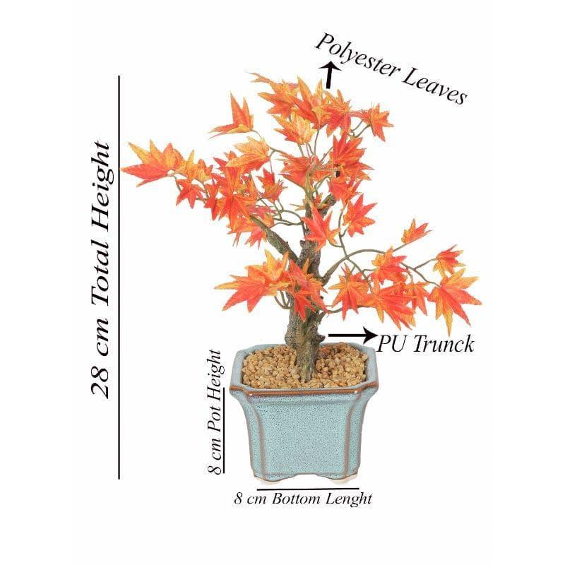 Buy Faux Maple Bonsai In Tub Pot (28 cms) - Orange Artificial Plants from Vaaree