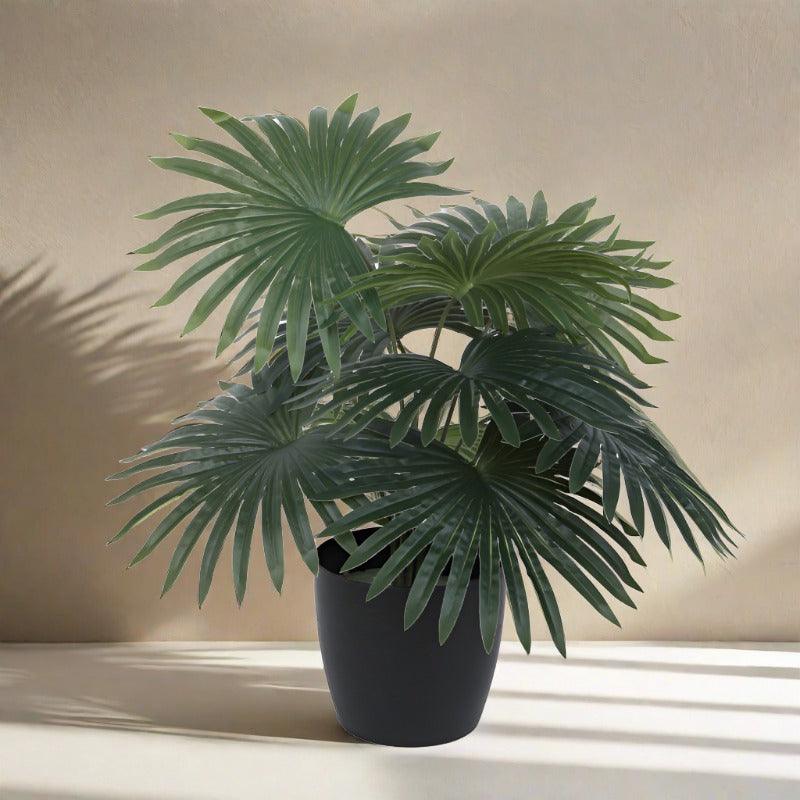 Artificial Plants - Faux Mini Palm Plant With Pot - 55 cms