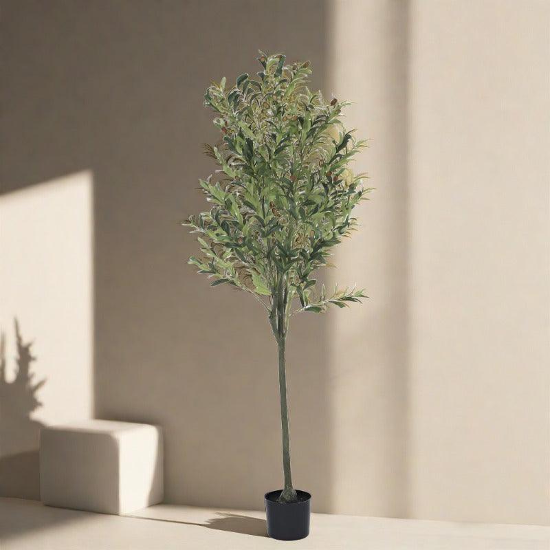 Artificial Plants - Faux Olive Tree Plant With Pot - 4.92 ft