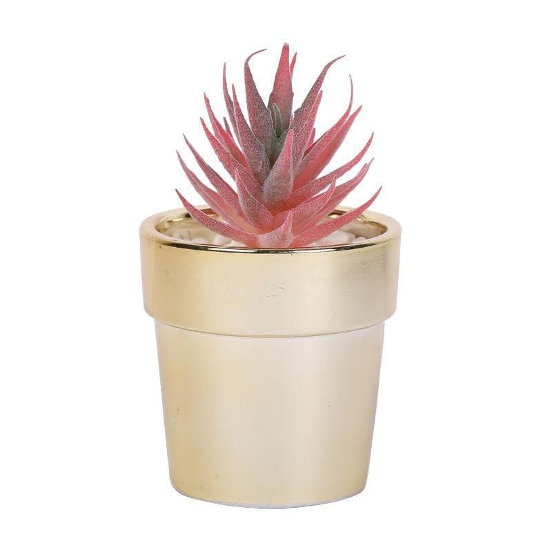 Artificial Plants - Faux Pink Agave In Ceramic Pot - 16.5 cms