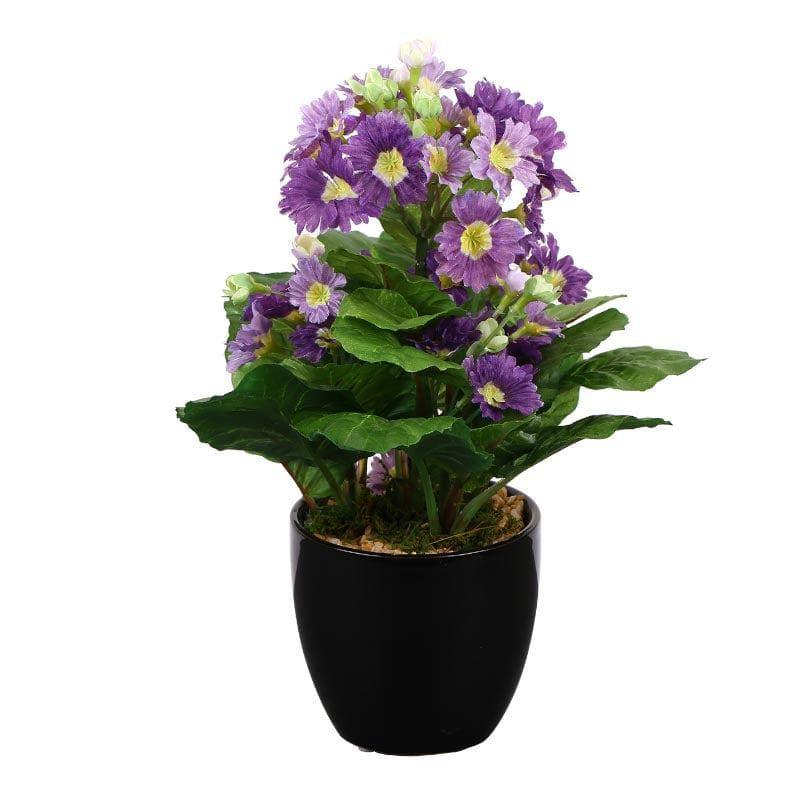 Buy Faux Primula Bonsai In Ceramic Pot (30 cms) - Purple Artificial Plants from Vaaree