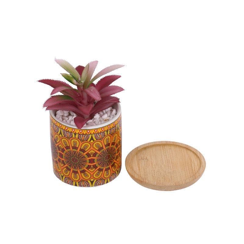 Buy Faux Red Agave In Ethnic Pot - 12.5 cms Artificial Plants from Vaaree