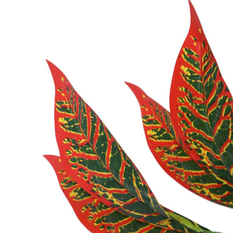 Buy Faux Red Croton Plant With Pot (50 cms) - Set Of Two Artificial Plants from Vaaree