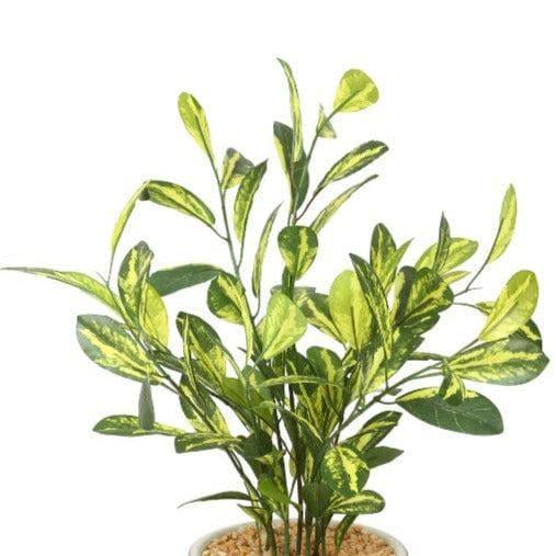 Artificial Plants - Faux Schefflera Bonsai In Cone Pot - 42 cms