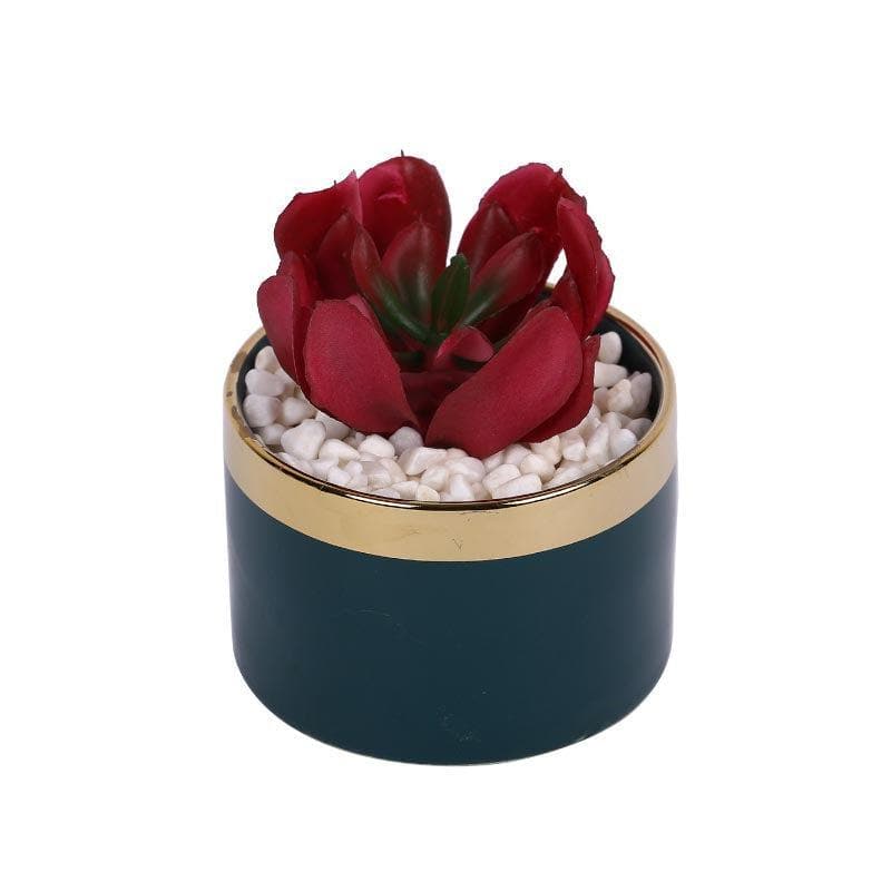 Buy Faux Sempervivum In Pot - 9.5 cms Artificial Plants from Vaaree