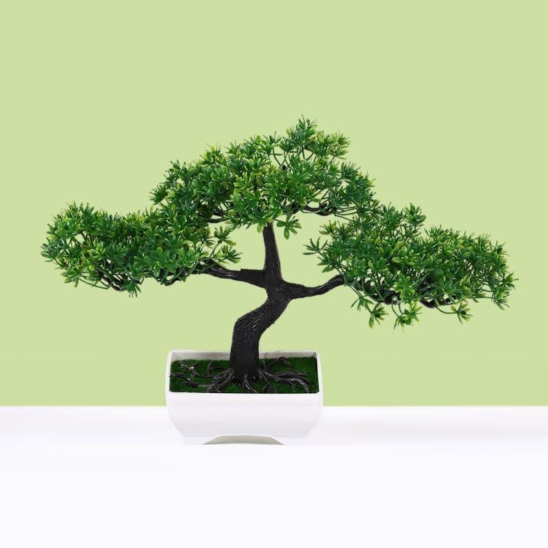 Buy Faux Short Bonsai (18 cms) - Dark Green Artificial Plants from Vaaree