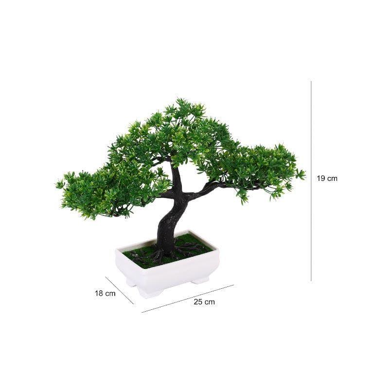 Buy Faux Short Bonsai (18 cms) - Dark Green Artificial Plants from Vaaree