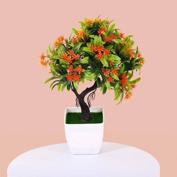 Artificial Plants - Faux Short Bonsai (28 cms) - Red