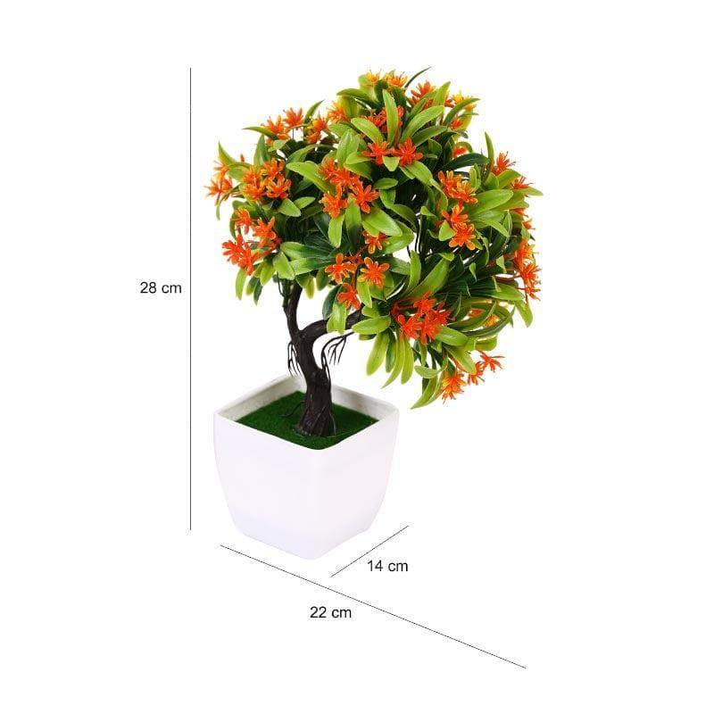 Artificial Plants - Faux Short Bonsai (28 cms) - Red